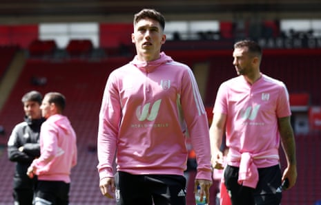 Fulham’s Harry Wilson walks across the pitch at St Mary’s, where Southampton will be relegated today if they fail to beat their visitors from London.