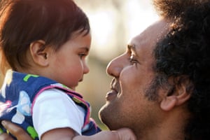 Sarfraz Manzoor with his daughter, Laila, when she was eight months old.