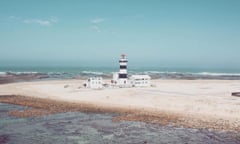 A daytime shot in bright sunlight of Cape Recife lighthouse, Port Elizabeth, South Africa