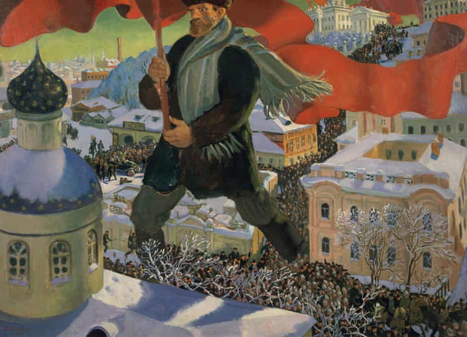 A revolutionary year … Bolshevik, 1920, by Boris Mikailovich Kustodiev.