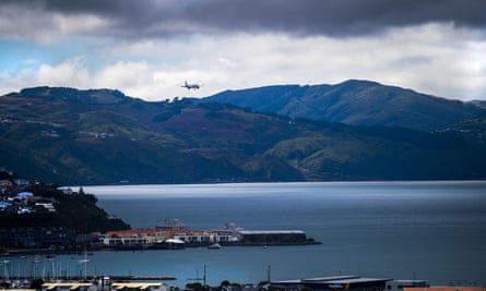 An Air New Zealand flight arrives in Wellington in 2020.