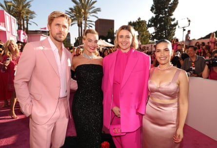 Ryan Gosling, Margot Robbie, Greta Gerwig and America Ferrera at the Barbie premiere.