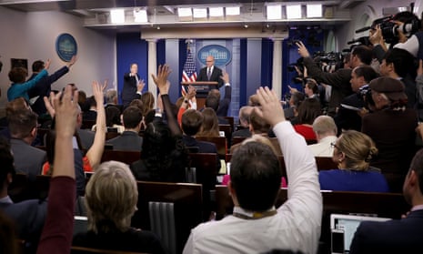 HR McMaster and White House press secretary Sean Spicer field questions from reporters during a press briefing at the White House Tuesday in Washington DC. 