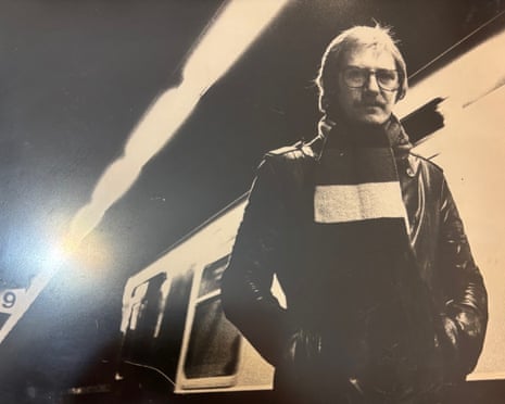 The writer Laurence Marks at Moorgate station in 1975.