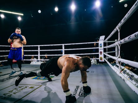 Drobotenko and Khrebet in the ring.