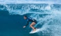 Two-time WSL champion Tyler Wright of Australia surfs in a World Surf League event in 2023