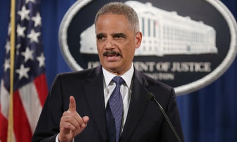 Attorney general Eric Holder at the justice department