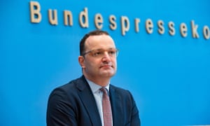 German Health Minister Jens Spahn holds a press conference.