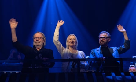 Benny Andersson, Anni-Frid Lyngstad and Bjorn join in the celebrations on Saturday.