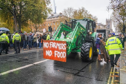 Farmers protest in London with tractors and police