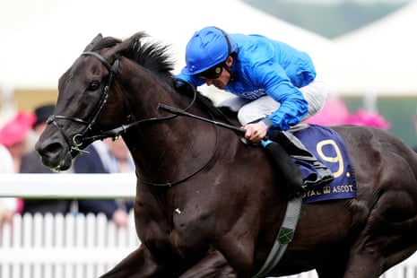 The wonderfully consistent Rebel's Romance, ridden by William Buick, on his way to winning the Hardwicke Stakes.