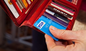 Bank cards in a purse