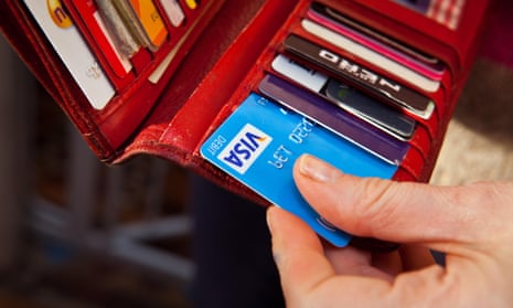 Visa Debit card in purse