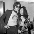Yoko Ono with John Lennon promoting Grapefruit in London in 1971.