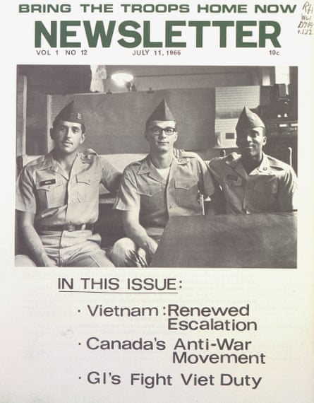 A newsletter supporting the Fort Hood 3, who in 1966 refused to follow orders and go to Vietnam.