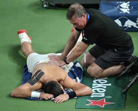Novak Djokovic receives treatment
