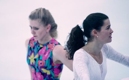 Tonya Harding and Nancy Kerrigan during a training session of the 1994 Winter Olympics.