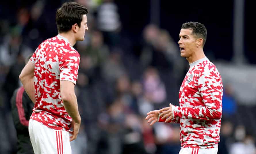 Rangnick insists he is more solution than problem at Manchester United | Manchester United 1 Harry Maguire and Cristiano Ronaldo have a discussion before Manchester United’s match at Tottenham in October.