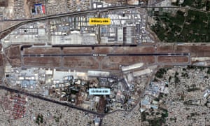 Reuters graphic showing Kabul airport sections.