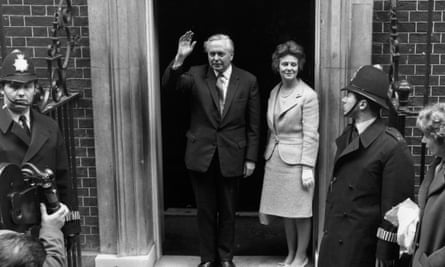 Harold Wilson on the steps of No 10 in April 1966.
