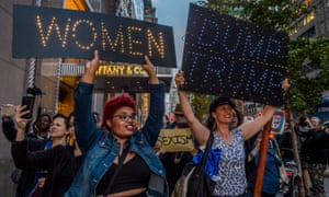 A #GOPHandsOffMe protest outside Trump Tower.