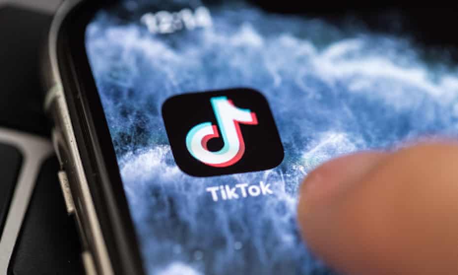 TikTok app on a smartphone