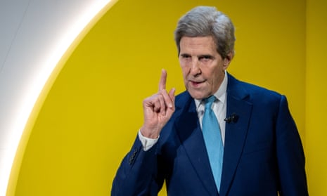 US Presidential Envoy for Climate John Kerry delivers a speech at the Congress centre during the World Economic Forum annual meeting in Davos today