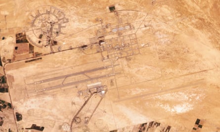 This satellite image from Planet Labs PBC shows the dual-use civilian airport and airbase in Isfahan, Iran