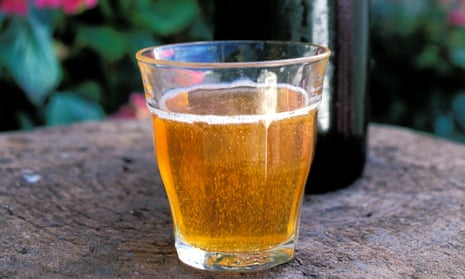 A glass of freshly brewed cider