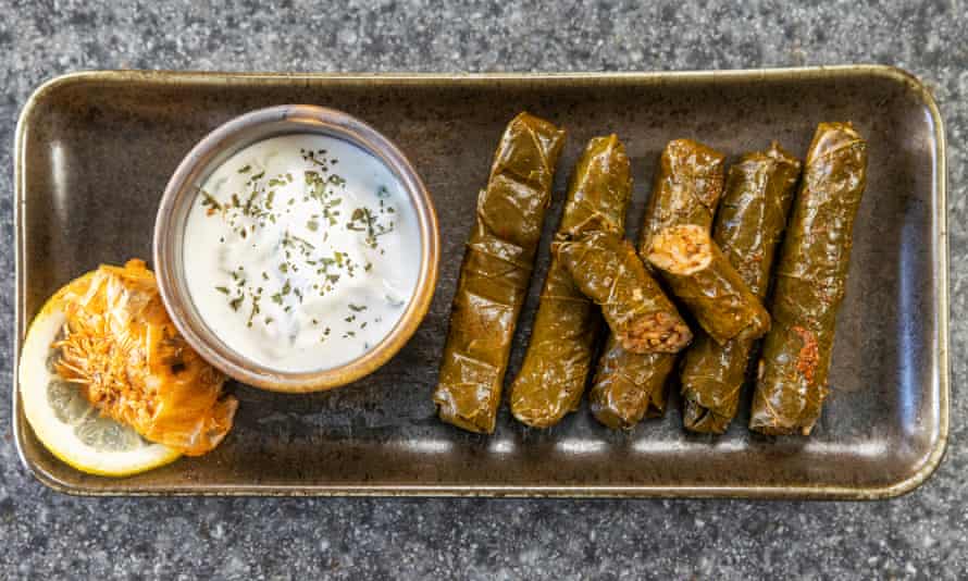 Stuffed vine leaves at Arabic Flavour restaurant in Aberystwyth