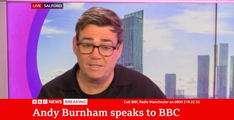 Andy Burnham doing his BBC Radio Manchester phone in