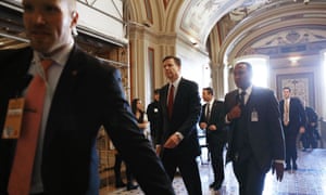 FBI director James Comey leaves a meeting on Capitol Hill on Friday in Washington DC.