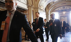 FBI director James Comey leaves a meeting on Capitol Hill on Friday in Washington DC. 