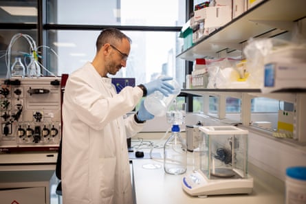 Lead scientist Andrea working in the aviadobio lab