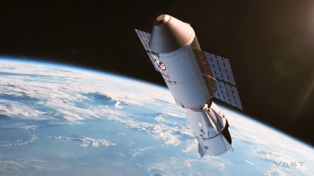 Haven-1 space station with Crew Dragon capsule docked.