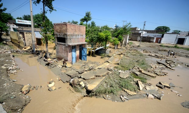 Houses and streets devastated by floods in Charsadda, Khyber Pakhtunkhwa province.