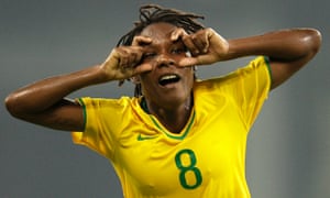 Formiga celebrates scoring against Germany