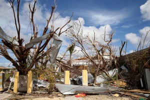 Debris in the Codrington lagoon, Barbuda