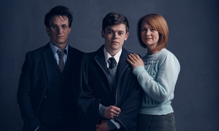Jamie Parker, Sam Clemmett and Poppy Miller as Harry, Albus and Ginny Potter in the new stage version.