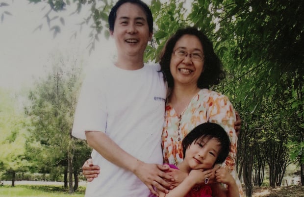 A photo of imprisoned lawyer Li Heping, hi wife Wang Qiaoling and daughter Li Jia We at home in Beijing.