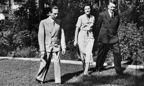 L-R: Joseph Paul Goebbels, Leni Riefenstahl and Adolf Hitler