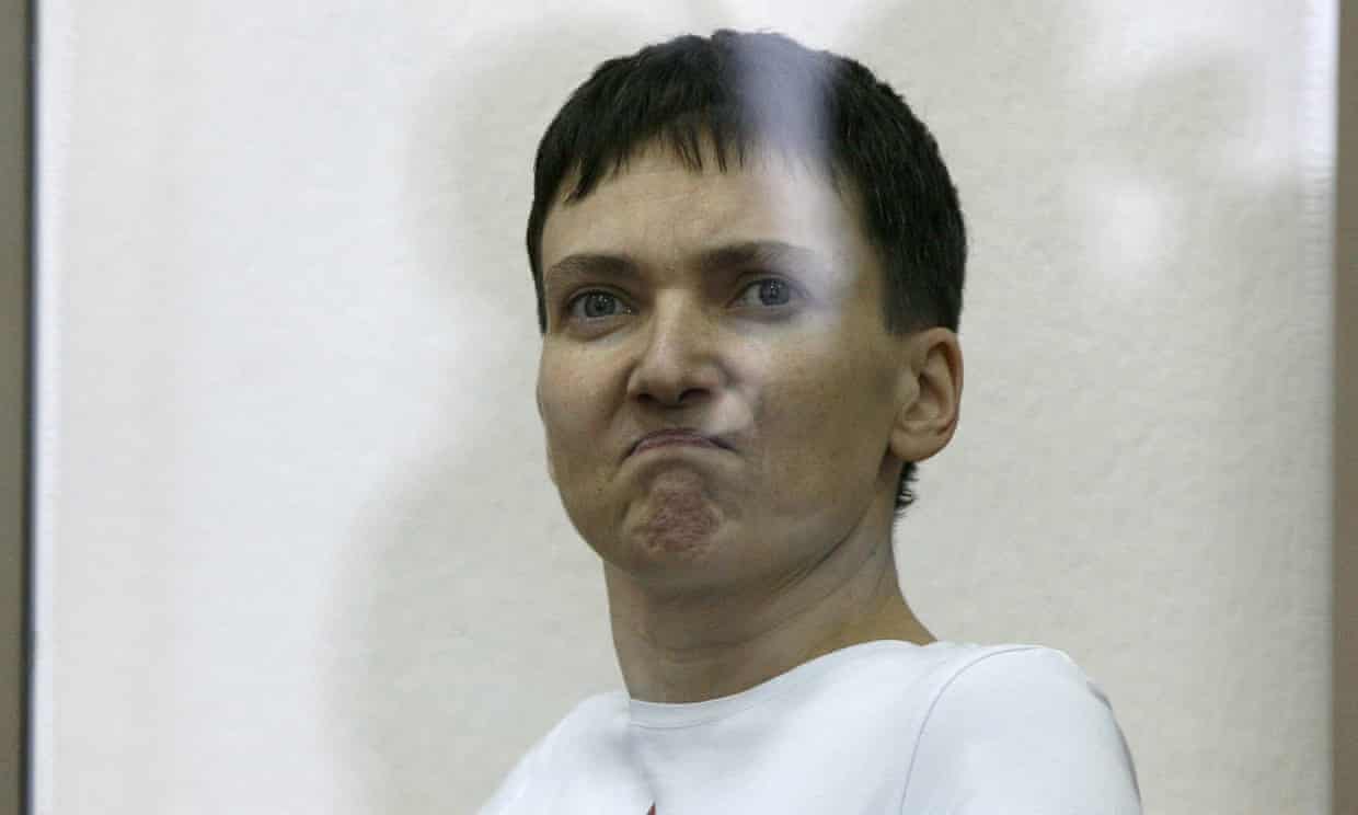 Nadiya Savchenko in court in Donetsk, Russia