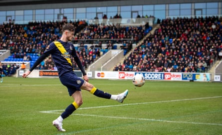 Joe Hugill in action during Altrincham's FA Trophy quarter-final victory over York City earlier in March