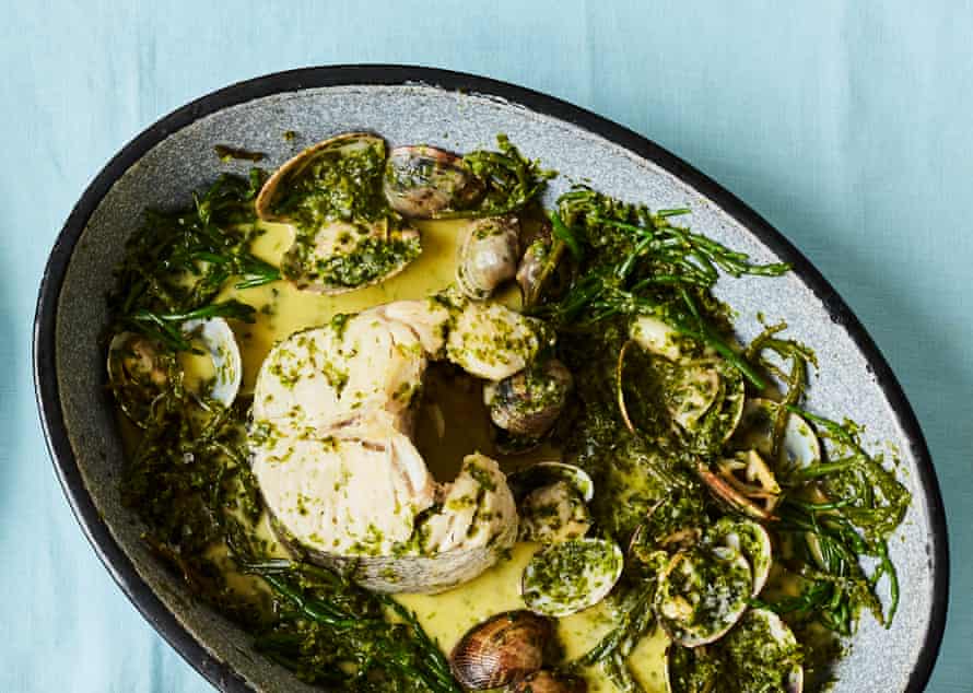 Adam Byatt’s fillet of hake with cockles and cider.