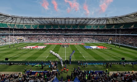England and France played in front of more than 58,000 fans at Twickenham in April.