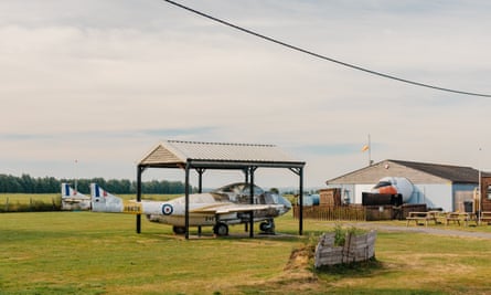 A 1950s Vampire jet at Brenzett Aeronautical Museum.