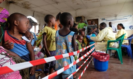 Waiting line at the measles vaccination site in Goma.