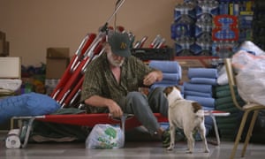 An resident evacuated from the massive Rocky Fire wakes up at the Moose Lodge on Tuesday