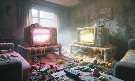 ‘We become complicit’ … the oozing TVs in The Wizard of AI.
