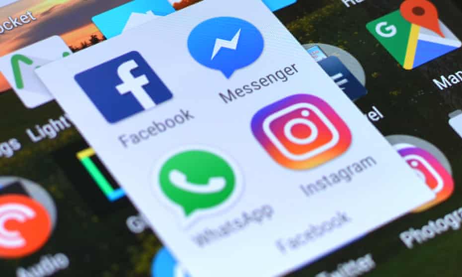 Facebook, Facebook Messenger, WhatsApp and Instagram app on Android.